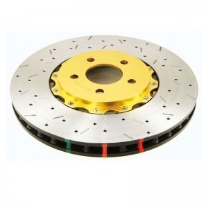 Nissan 350Z Brake Rotors (2) - Front - DBA - 5000 Series Drilled/ Slotted Rotor - Gold - `03-`07