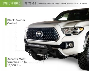 Toyota Tacoma Front Bumper - DV8 Offroad - Center Mount Winch Capable - 2016