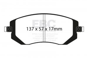 Subaru Impreza Brake Pads - Front - EBC - Bluestuff NDX - `03-`05