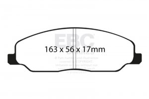 Ford Mustang Brake Pads - Front - EBC - Greenstuff 2000 Series - `05-`10
