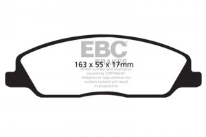 Ford Mustang Brake Pads - Front - EBC - Greenstuff 2000 Series - `10-`14