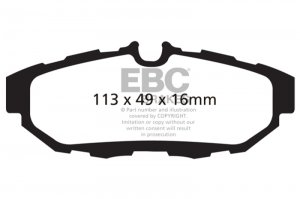 Ford Mustang Brake Pads - Rear - EBC - Greenstuff 2000 Series Sport - `10-`14