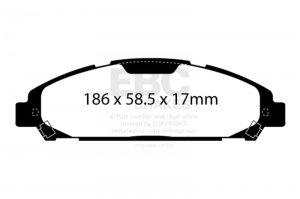 Ford Mustang Brake Pads - Front - EBC - Redstuff - 2015