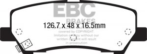 Ford Mustang Brake Pads - Rear - EBC - Redstuff Ceramic Low Dust - 2015