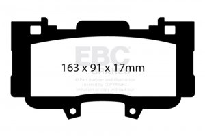 Ford Mustang Brake Pads - Front - EBC - Redstuff Ceramic - 2015
