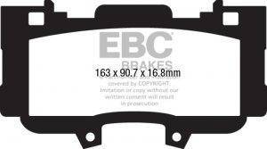Ford Mustang Brake Pads - Front - EBC - Redstuff Ceramic - 2015