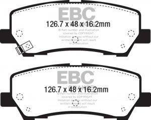 Ford Mustang Brake Pads - Rear - EBC - Redstuff Ceramic - 2015