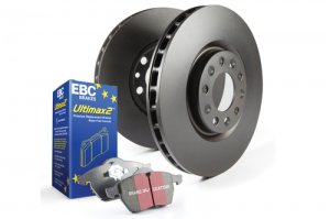 Ford Mustang Brake Pads + Rotors - Rear - EBC - Ultimax Pads + RK Rotors - 2012