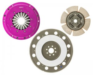Ford Mustang Clutch Kit - Exedy - Hyper Single, Sprung Center Disc, Push Type Cover, Ceramic, 250mm/23T/26 Spline - Purple - `11-`16