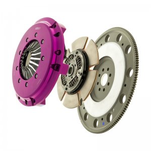 Ford Mustang Clutch Kit - Exedy - Hyper Single, Sprung Center Disc, Push Type Cover, Ceramic, 250mm/23T/26 Spline - Purple - `11-`16