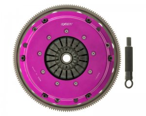 Ford Mustang Clutch Kit - Exedy - Hyper Single, Sprung Center Disc, Push Type Cover, Ceramic, 250mm/23T/26 Spline - Purple - `11-`16