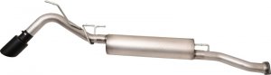 Toyota Tacoma Performance Exhaust - Single - Gibson - Cat Back - Black Elite - Black - `16-`22