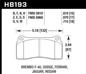 Nissan GT-R Brake Pads - Rear - Hawk Performance - Performance Ceramic - `09-`11