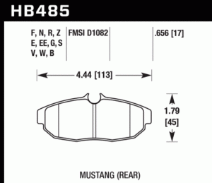 Ford Mustang Brake Pads - Rear - Hawk Performance - ER-1 - `05-`14