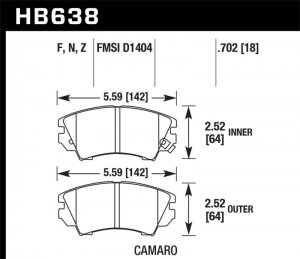 Chevrolet Camaro Brake Pads - Front - Hawk Performance - HPS 5.0 - `10-`15