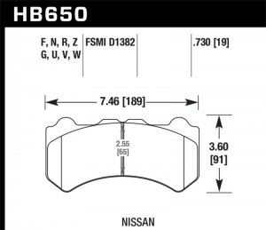 Nissan GT-R Brake Pads - Front - Hawk Performance - DTC-60 Compound - `09-`11