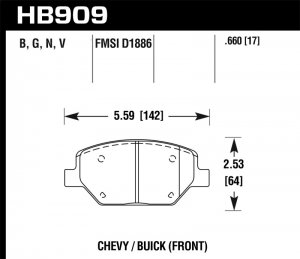 Chevrolet Camaro Brake Pads - Front - Hawk Performance - LTS Street - `16-`18