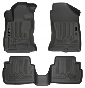 Subaru Impreza Floor Liners - Front + 2nd Seat - Husky Liners - WeatherBeater - Black - 2017