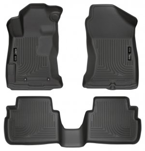 Subaru Impreza Floor Liners - Front + 2nd Seat - Husky Liners - WeatherBeater - Black - 2017