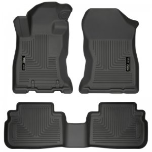 Subaru Forester Floor Liners - Front + 2nd Seat - Husky Liners - WeatherBeater Series - Black - 2019
