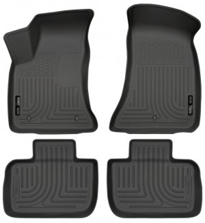 Chrysler 300 Floor Liners - Front + 2nd Seat - Husky Liners - WeatherBeater - Black - `11-`12