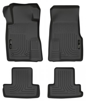 Ford Mustang Floor Mats - Front + Rear - Husky Liners - WeatherBeater - Black - `10-`12