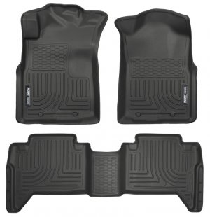 Toyota Tacoma Floor Mats - Front + Rear - Husky Liners - WeatherBeater Series - Black - `05-`13