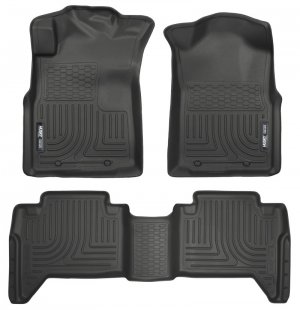 Toyota Tacoma Floor Mats - Front + Rear - Husky Liners - WeatherBeater Series - Black - `05-`13