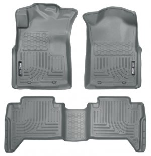 Toyota Tacoma Floor Mats - Front + Rear - Husky Liners - WeatherBeater Combo - Gray - `05-`13
