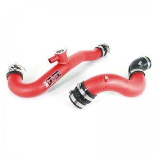 Ford Mustang Intercooler Pipe Kit - Injen - Aluminum Intercooler Piping - Wrinkle Red - `15-`19