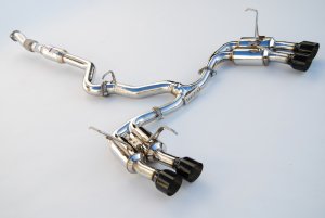 Subaru WRX Performance Exhaust - Invidia - Gemini/R400 Single Layer Quad Black Tip Cat-Back - 2015