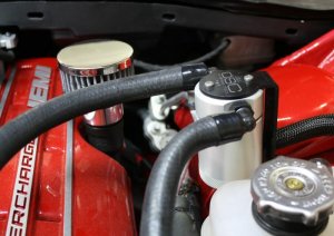 Dodge Challenger Hellcat Oil Separator - Driver Side - J&L - 3.0 - Clear Anodized - `15-`17