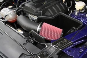 Ford Mustang Performance Air Intake - JLT - Cold Air Intake Kit w/Red Filter - Black Textured - `15-`19
