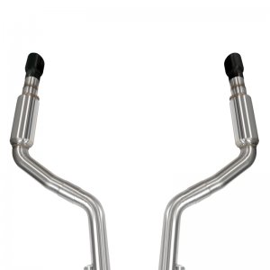 Dodge Charger SRT Performance Exhaust - Kooks Headers - Cat Back (3in OEM Style, 4in Black Slash Cut Tips) - Black - `15-`18