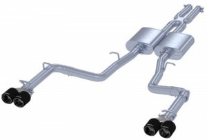Dodge Challenger Performance Exhaust - Rear - MBRP - Cat Back, Dual Rear Exit, Armor Pro Series, T304 Stainless Steel - Carbon Fiber - 2015