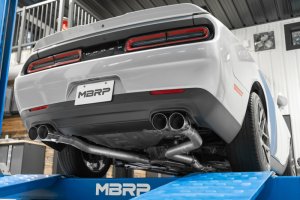 Dodge Challenger RT Performance Exhaust - Dual Rear - MBRP - Armor Lite Cat Back + Aluminized Steel + Quad Tips Street Version - `15-`16
