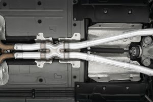 Dodge Challenger Performance Exhaust - Dual Rear Exit - MBRP - Cat Back, Armor Lite Series, Race Version, Quad Tips - `15-`16