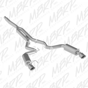 Ford Mustang Performance Exhaust - Dual Split Rear Exit - MBRP - T409 Stainless Steel, Cat Back, Race Version - `15-`18
