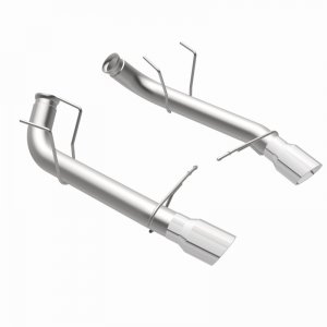 Ford Mustang Performance Exhaust - Rear - Magnaflow - Race Series Axle-Back, Dual Split Rear Exit with 4in. Polished Welded-On Double Wall Angle Cut Folded Edge Tips - `11-`12