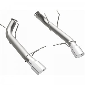 Ford Mustang Performance Exhaust - Rear - Magnaflow - Race Series Axle-Back, Dual Split Rear Exit with 4in. Polished Welded-On Double Wall Angle Cut Folded Edge Tips - `11-`12