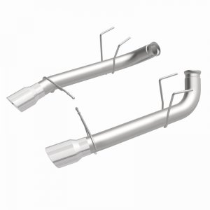 Ford Mustang Performance Exhaust - Rear - Magnaflow - Race Series Axle-Back, Dual Split Rear Exit with 4in. Polished Welded-On Double Wall Angle Cut Folded Edge Tips - `11-`12