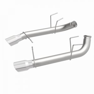 Ford Mustang Performance Exhaust - Rear - Magnaflow - Race Series Axle-Back, Dual Split Rear Exit with 4in. Polished Welded-On Double Wall Angle Cut Folded Edge Tips - `11-`12