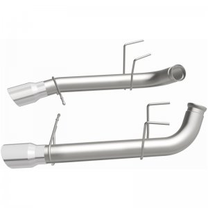 Ford Mustang Performance Exhaust - Rear - Magnaflow - Race Series Axle-Back, Dual Split Rear Exit with 4in. Polished Welded-On Double Wall Angle Cut Folded Edge Tips - `11-`12
