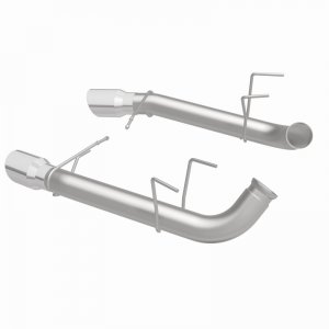 Ford Mustang Performance Exhaust - Rear - Magnaflow - Race Series Axle-Back, Dual Split Rear Exit with 4in. Polished Welded-On Double Wall Angle Cut Folded Edge Tips - `11-`12