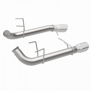 Ford Mustang Performance Exhaust - Rear - Magnaflow - Race Series Axle-Back, Dual Split Rear Exit with 4in. Polished Welded-On Double Wall Angle Cut Folded Edge Tips - `11-`12