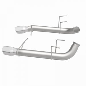 Ford Mustang Performance Exhaust - Rear - Magnaflow - Race Series Axle-Back, Dual Split Rear Exit with 4in. Polished Welded-On Double Wall Angle Cut Folded Edge Tips - `11-`12