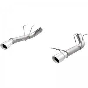 Ford Mustang Performance Exhaust - Rear - Magnaflow - Race Series Axle-Back, Dual Split Rear Exit with 4in. Polished Welded-On Double Wall Angle Cut Folded Edge Tips - `11-`12