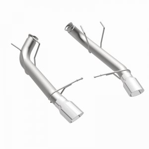 Ford Mustang Performance Exhaust - Rear - Magnaflow - Race Series Axle-Back, Dual Split Rear Exit with 4in. Polished Welded-On Double Wall Angle Cut Folded Edge Tips - `11-`12