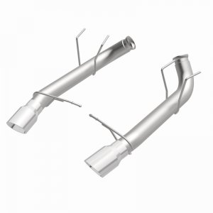 Ford Mustang Performance Exhaust - Rear - Magnaflow - Race Series Axle-Back, Dual Split Rear Exit with 4in. Polished Welded-On Double Wall Angle Cut Folded Edge Tips - `11-`12