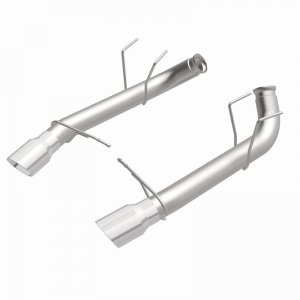 Ford Mustang Performance Exhaust - Rear - Magnaflow - Race Series Axle-Back, Dual Split Rear Exit with 4in. Polished Welded-On Double Wall Angle Cut Folded Edge Tips - `11-`12
